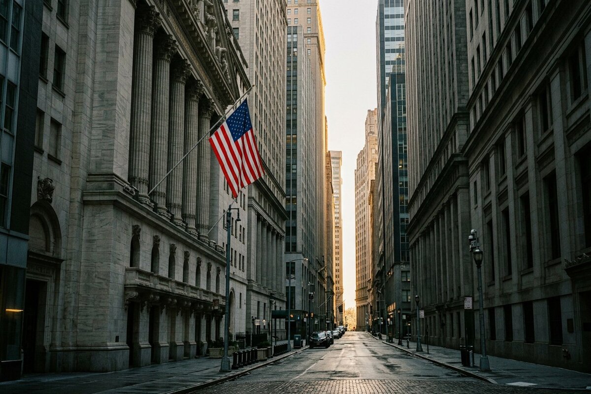 Wall Street at dawn